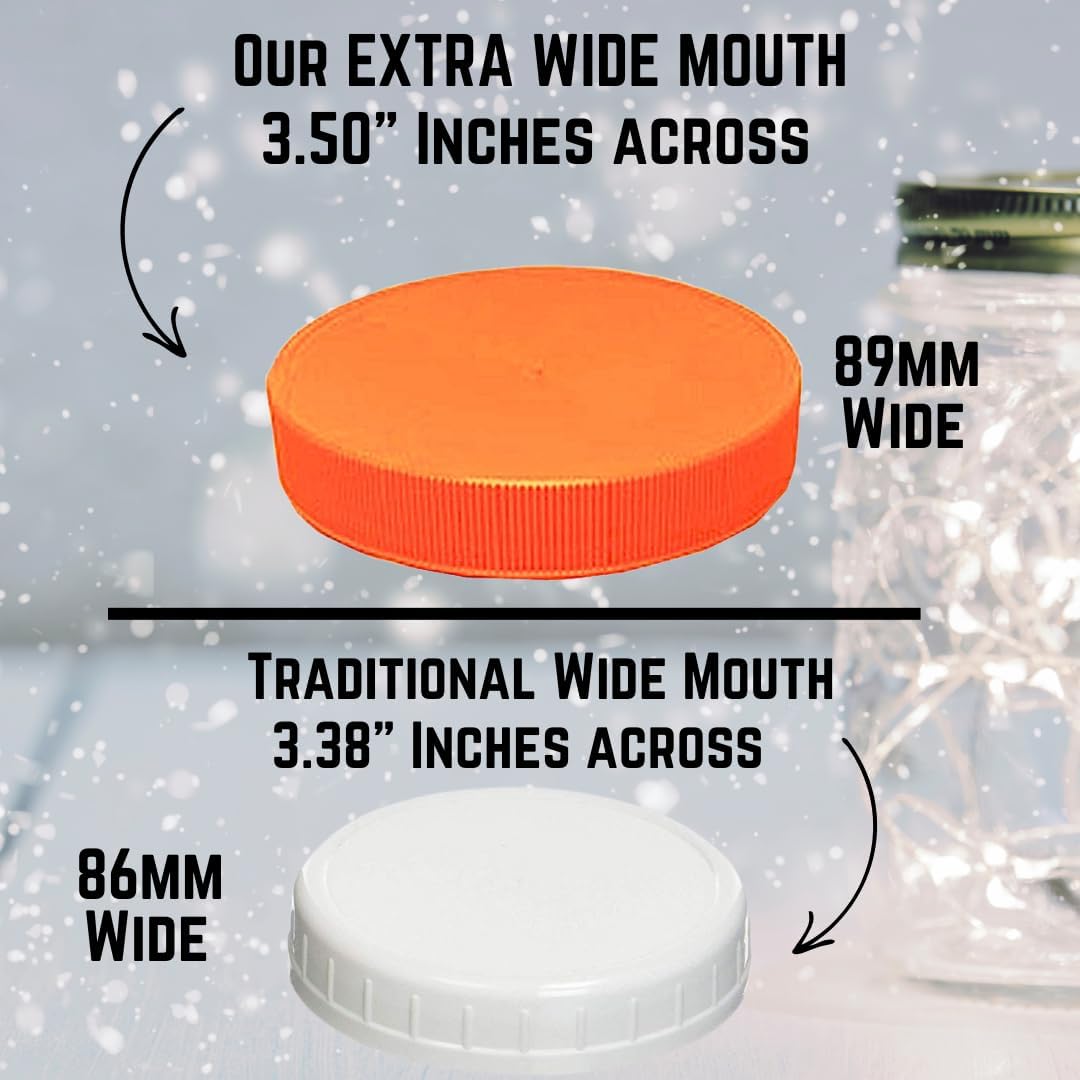 JARMING COLLECTIONS Mason Jars 32 Oz Extra Wide Mouth Glass Jars with Lids - Storage Glass Jars 32 oz with Lids - Quart Container with Lids - Made in the USA (Set of 2)