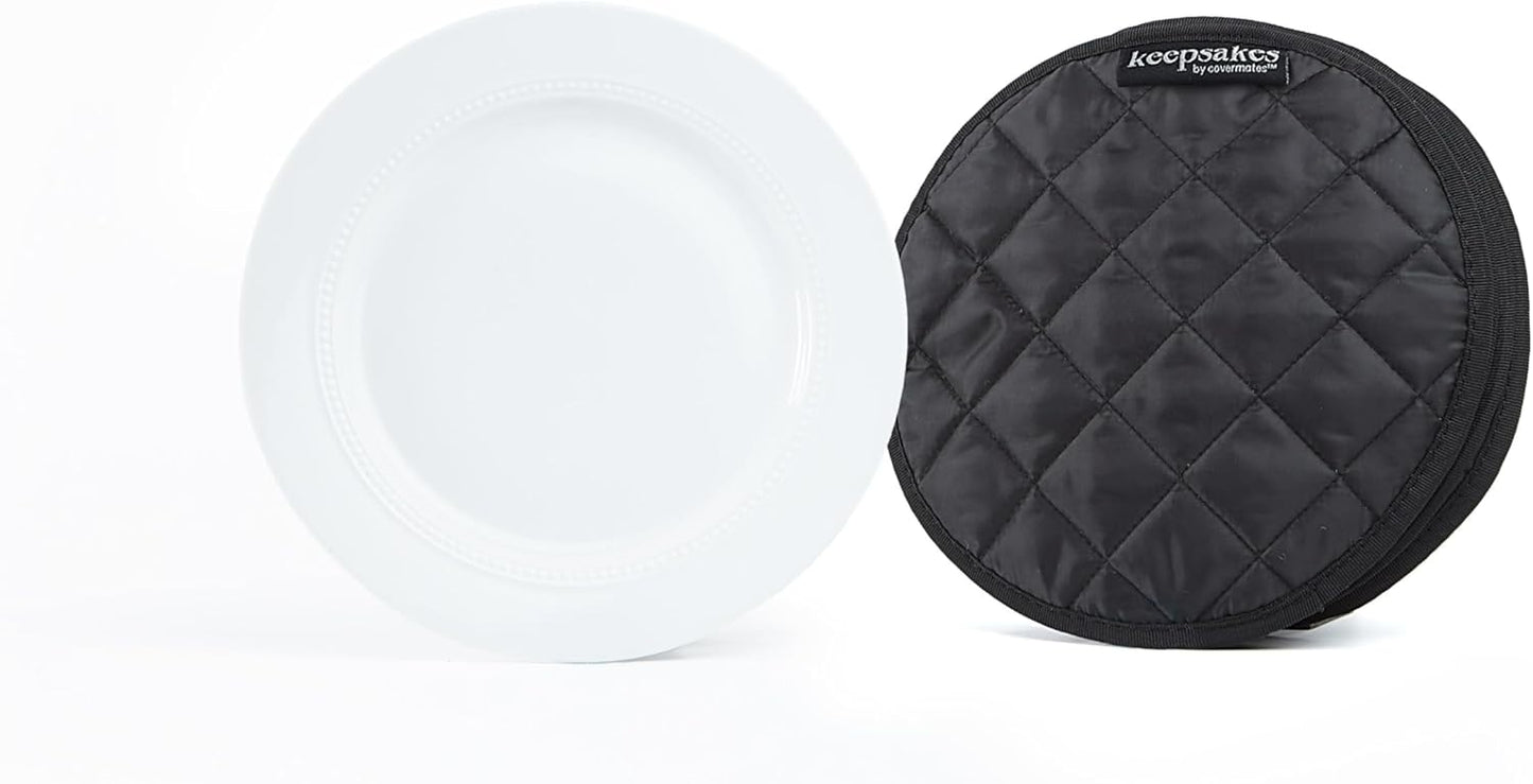 Covermates Keepsakes - Quilted Divider Set - Set of 4 - Scratch & Breakage Protection - Stain Resistant - Machine Washable - China Storage, Black