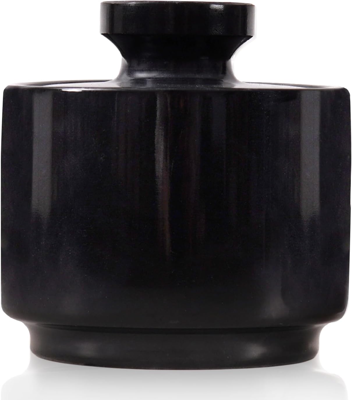 Marble Salt Cellar with Lid 3" Inch Black Spice Jar & Stone Salt Container For Kitchen Countertop, Modern Sugar Bowl