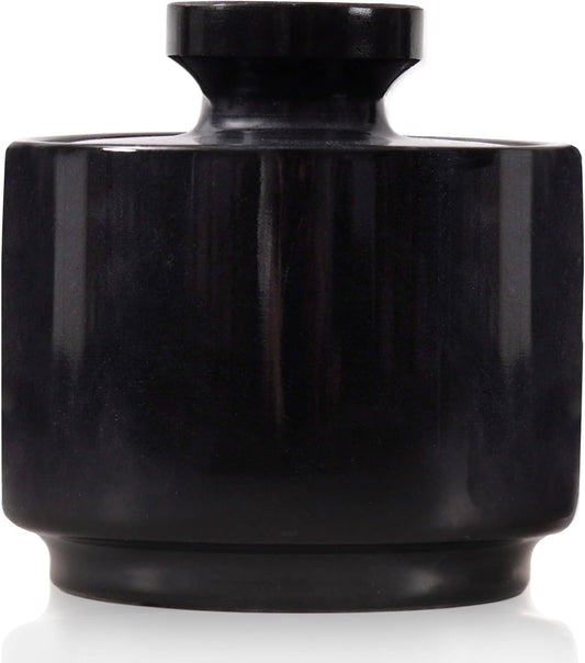 Marble Salt Cellar with Lid 3" Inch Black Spice Jar & Stone Salt Container For Kitchen Countertop, Modern Sugar Bowl