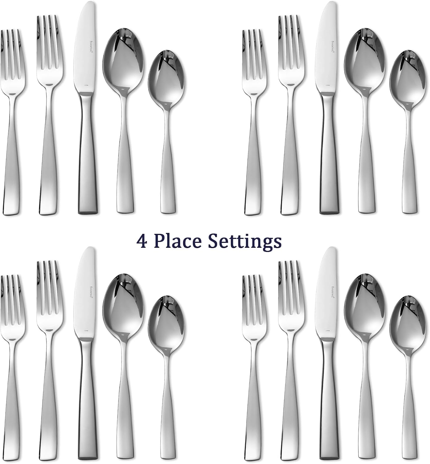 Silverware Set for 4, Barenthal 20 Piece Luxury Heavy Duty Silverware Flatware Set, Mirror Finish, Dishwasher Safe, Premium 18/10 Stainless Steel Cutlery Set for Home, Kitchen, Wedding, Party, Gift