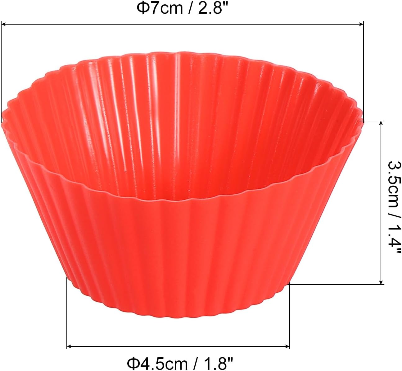 uxcell 18Pcs Silicone Cupcake Liners, Non-Stick Baking Cups, for Cooking Eggs, Baking Muffins and Make a Cake(Red)