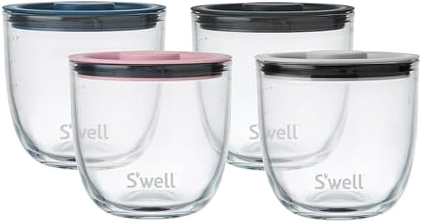 S'well 16oz Glass Prep Bowl Set of 4 For Easy Meal Prep, S'well Signatures, Made From Durable Tempered Glass