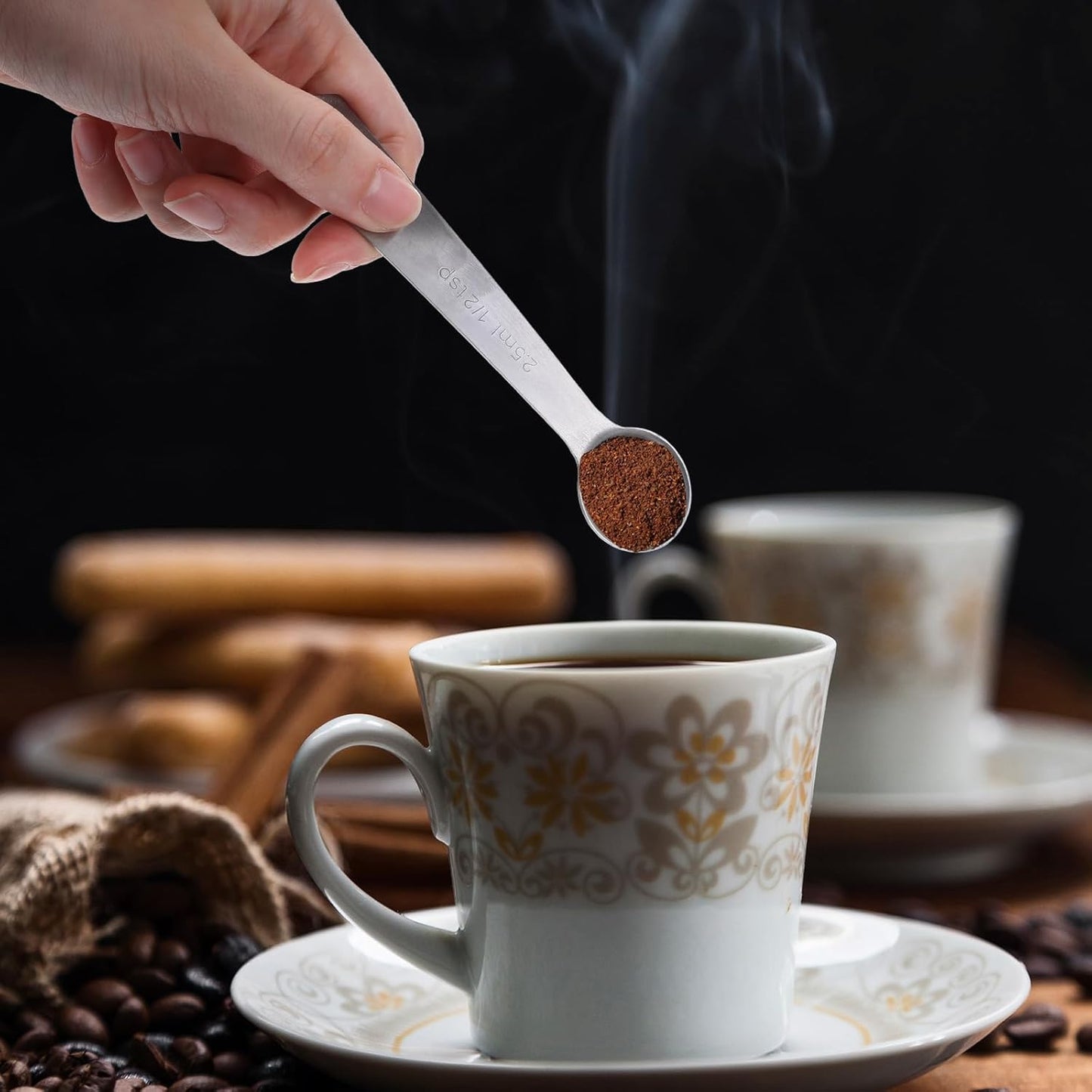 2 PCS Measuring Spoons Tablespoon Measuring Spoon 1/6 Tbsp (1/2 tsp | 2.5 ml | 2.5 cc | 1/12 oz) Mini Spoons Stainless Steel Measuring Spoons for Kitchen Cooking Spoon(Silver)