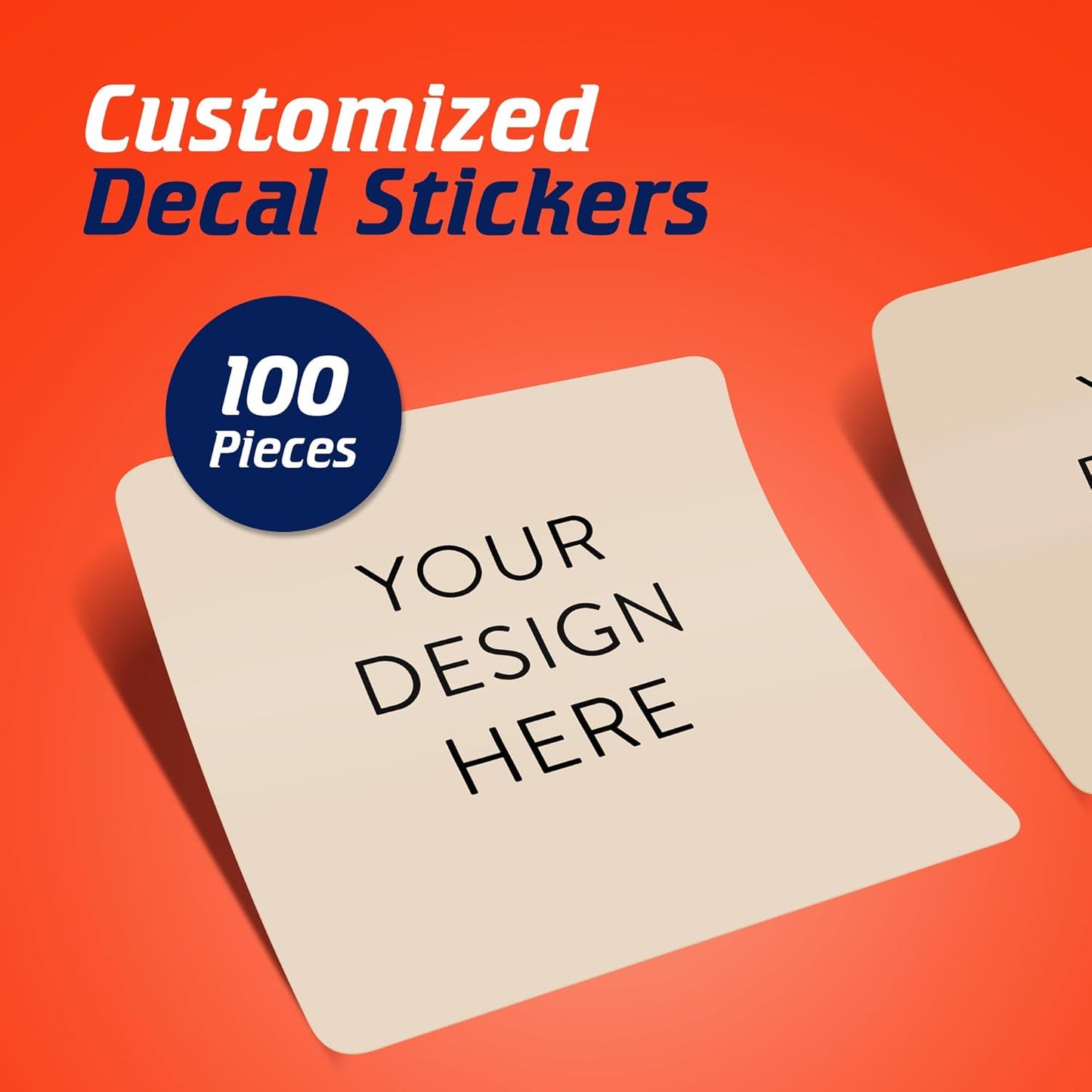 100 Custom Vinyl Stickers - Upload Your own Image, Text, Design, Logo - Personalized Logo Labels for Handmade, Packaging, Bottle, Jars, Candle, Brand Stickers (Brown, 1.5x1.5 Square)