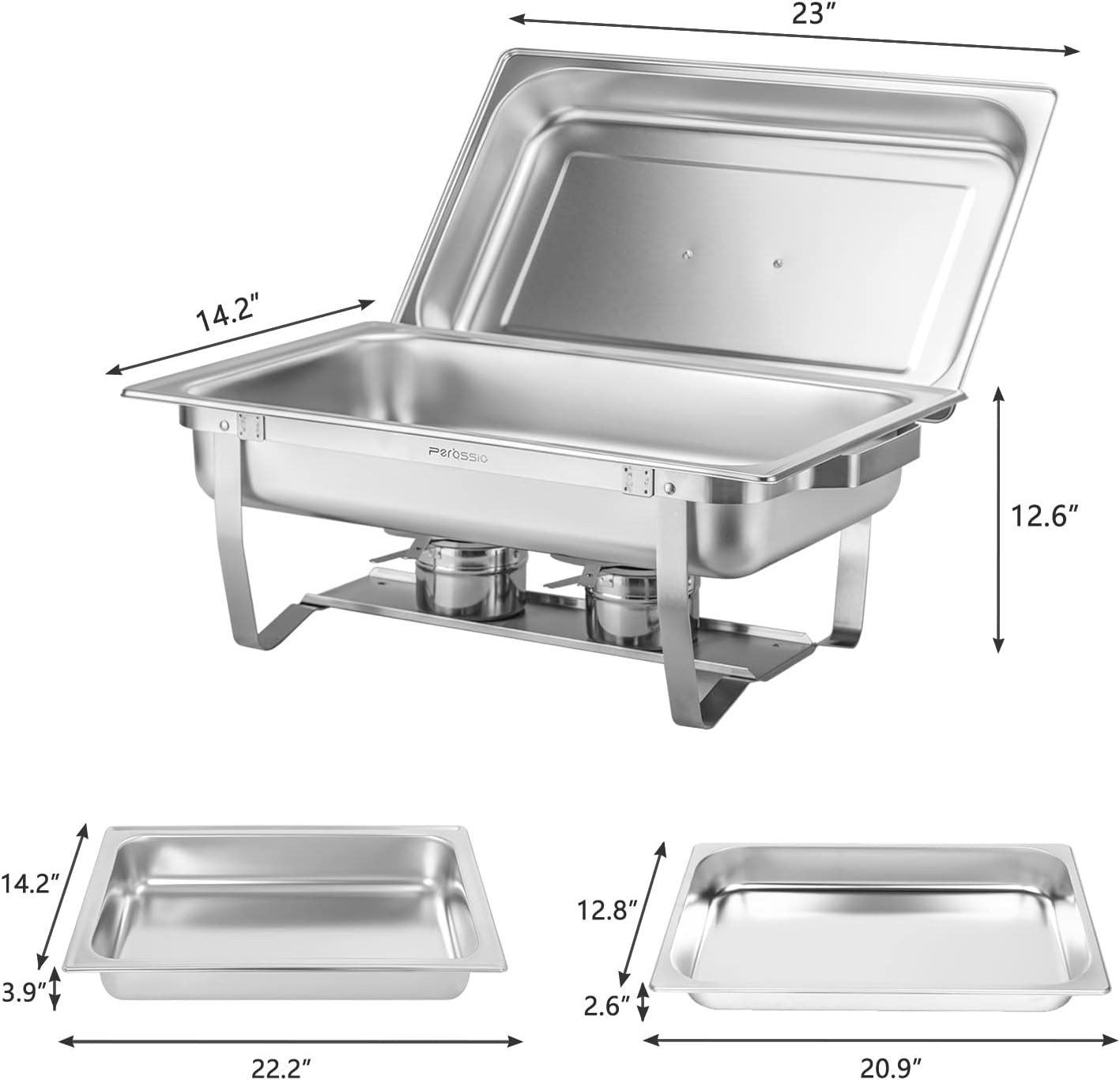 3 Packs Chafing Dish Buffet Set Stainless Steel Food Warmer with 8QT 3 Full Size Pans Portable for Parties Catering Buffet Servers and Warmers