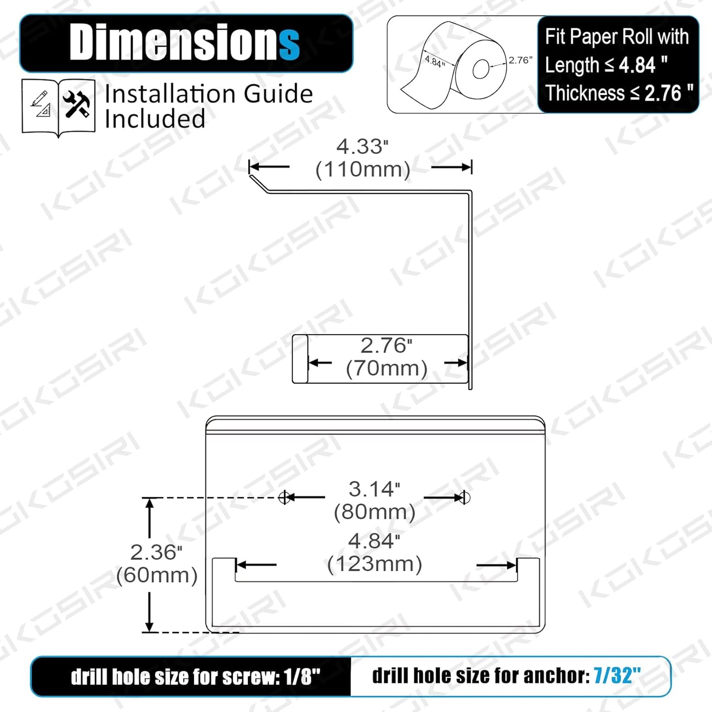 KOKOSIRI Toilet Paper Holders with Shelf Bathroom Toilet Paper Roll Holder Wall Mounted T-304 Stainless Steel, Matte Black and Gold B2010GDK