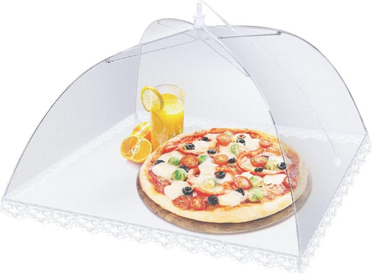 Flexzion Food Cover Tent - Pop Up Mesh Screen Net Umbrella Covers Keep Out Flies, Bugs, Mosquitos, Wasps Pefect for Outdoor Picnic, BBQ, Camping, Fruit Dinner Protection, Reusable and Collapsible