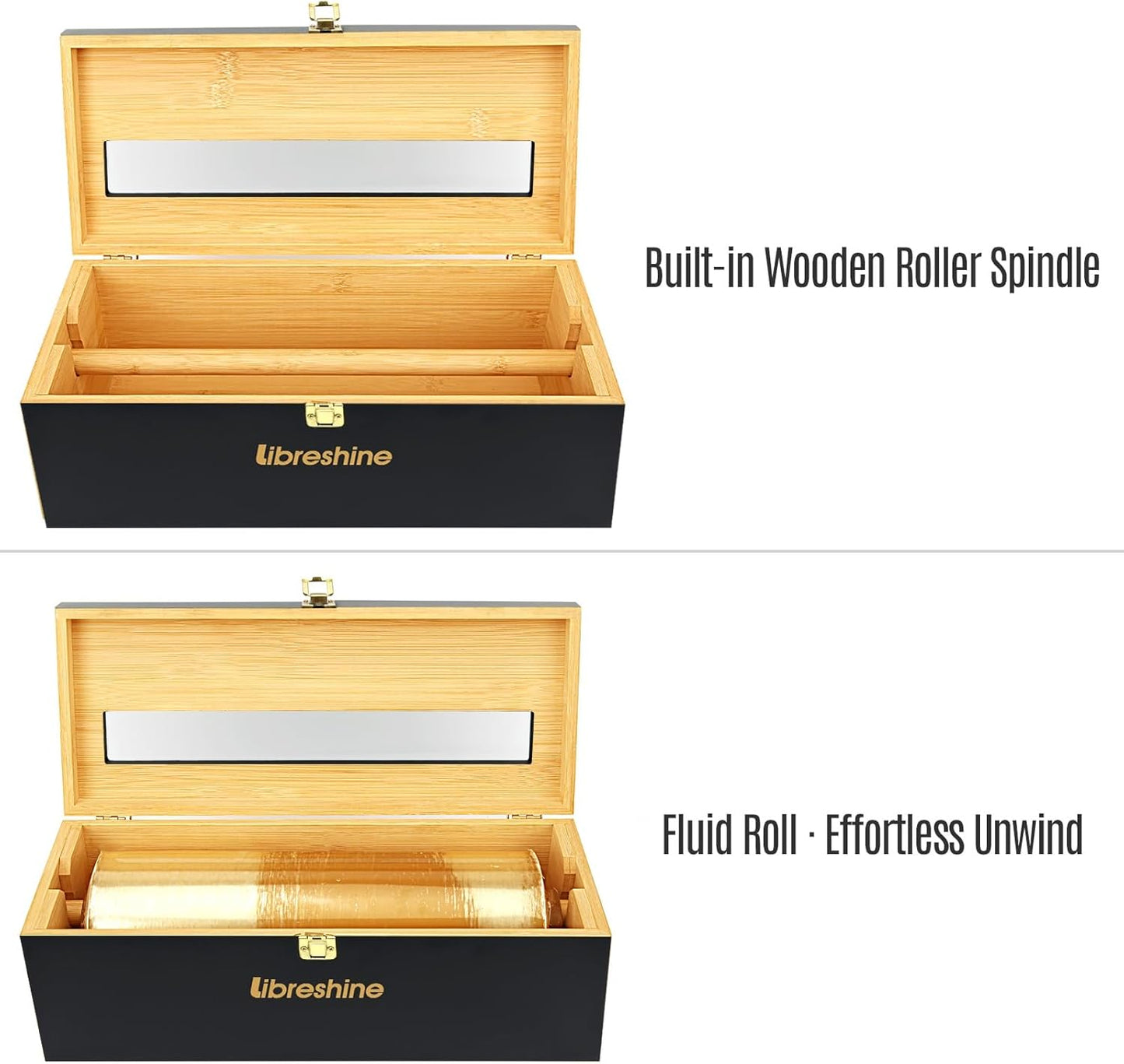 12" Black Commercial Foil & Plastic Wrap Dispenser Organizer w/Slider Cutter & Roller - Heavy Duty XL Holder for 3000ft Film, 1000ft Foil Rolls - Kitchen, Restaurant, Foodservice Storage