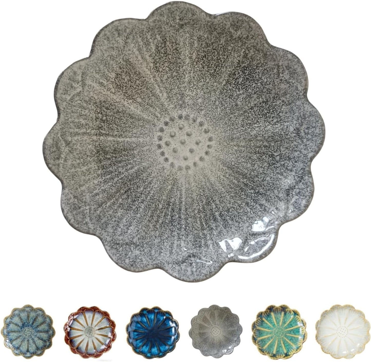 Ceramic Spoon Rest for Stove Top, Flower Cute Spoon Rest for Kitchen Counter, Cooking Spoon Holder for Kitchen Counter, Utensil Rest Spatula Rest Ladle Holder Tong Rest, 1 PC (Retro Volcanic Ash Gray)