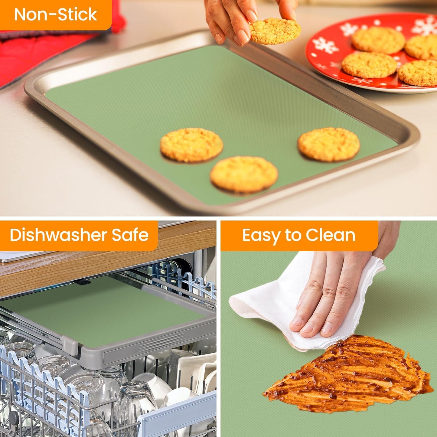 Cut to Size Silicone Baking Mat Roll-Best German Silicone - Heat Resistant Silicone Baking Macaron Mat,Non-stick Pastry Mat, Reusable Dough Mat for Rolling