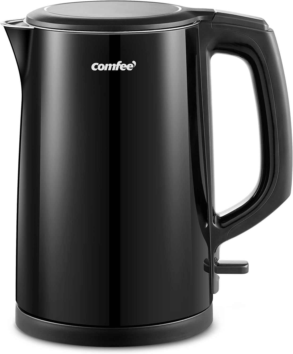 COMFEE' Electric Kettle and Tea Kettle, 1.5L Double Wall, Stainless Steel Interior, Lid & Spout, Fast Boil, Auto-Off, and Boil-Dry Protection, 1500W