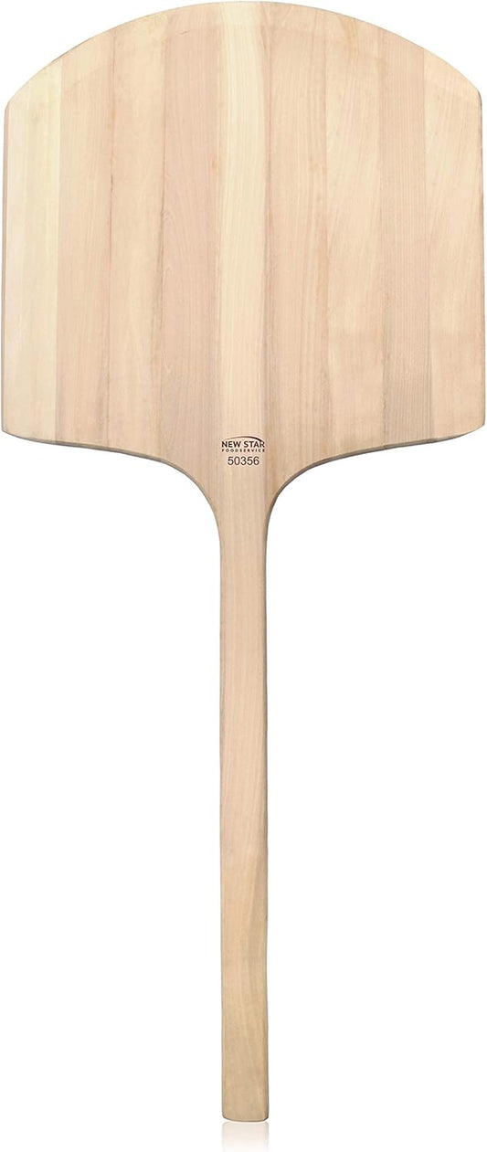 New Star Foodservice 50356 Restaurant-Grade Wooden Pizza Peel, 18" L x 18" W Plate, with 24" L Wooden Handle, 42" Overall Length