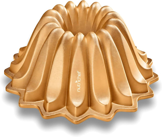 NutriChef 9 Inch Cake Pan - Premium Nonstick Die-Cast Aluminum Cake Mold for Baking - Sloped Edges for Uniform Baking, Dishwasher Safe