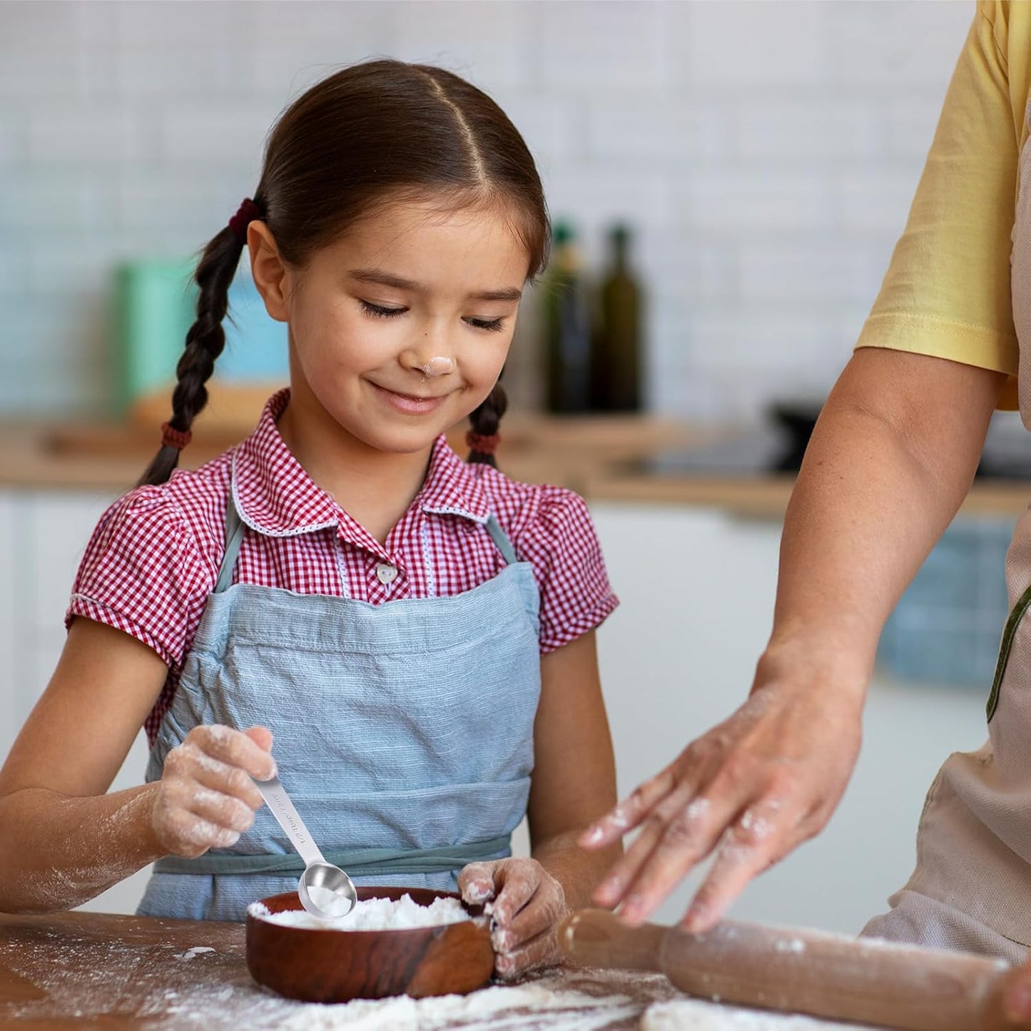 2 PCS Measuring Spoons Tablespoon Measuring Spoon 1/2 Tbsp (1 1/2 tsp | 7.5 ml |7.5 cc| 0.25 oz) Mini Spoons Stainless Steel Measuring Spoons for Kitchen Cooking Spoon(Silver)