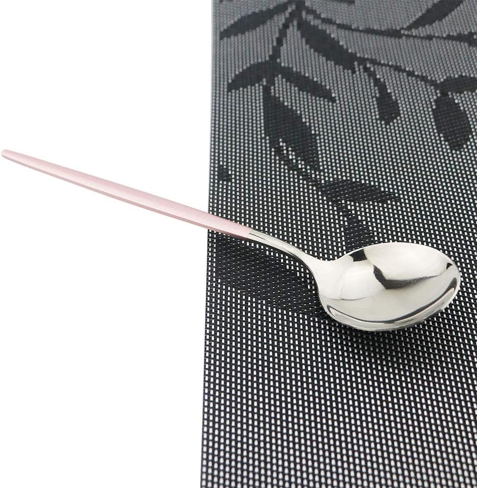 Pink Silver Silverware Set, JASHII 30-Piece Stainless Steel Satin Finish Flatware Set, Kitchen Utensil Set, Mirror Polished Tableware Cutlery Set for Home and Restaurant, Dishwasher Safe