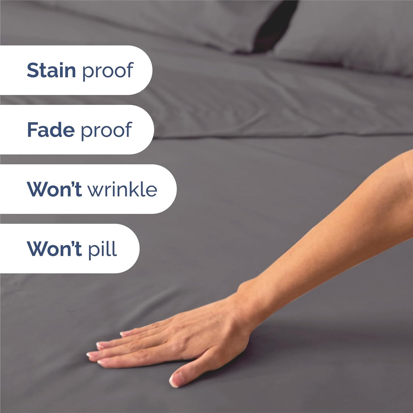 King Size 4 Piece Sheet Set - Comfy Breathable & Cooling Bed Sheets Set - Hotel Luxury Bedding for Women, Men, Kids, Teens, Boys & Girls - Deep Pockets, Ultra-Soft, Wrinkle Free - Oeko-Tex - Dark Grey