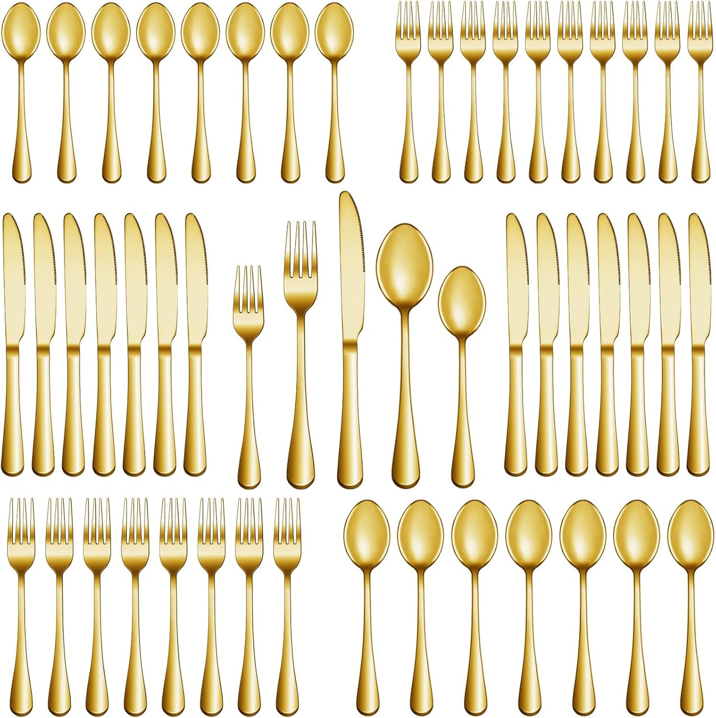 20 Pcs Gold Silverware Set Service for 4, Premium Stainless Steel Flatware Set, Cutlery Utensil Set, Durable Home Kitchen Eating Tableware Set, Include Fork Knife Spoon Set, Dishwasher Safe