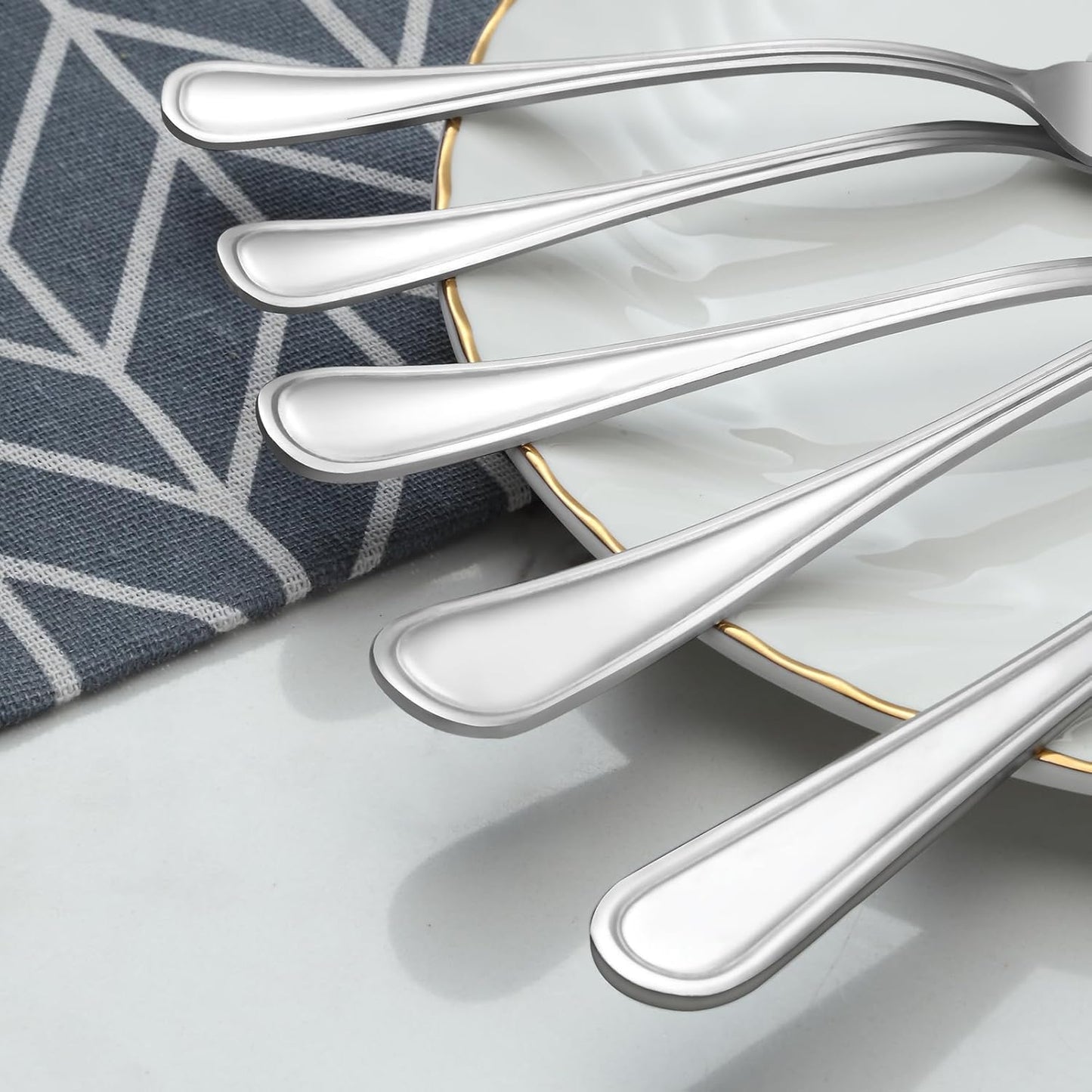 BEWOS 24-Piece Salad Forks Set, 6.6-Inch Small Silverware, Stainless Steel, Dishwasher Safe, Mirror Polished
