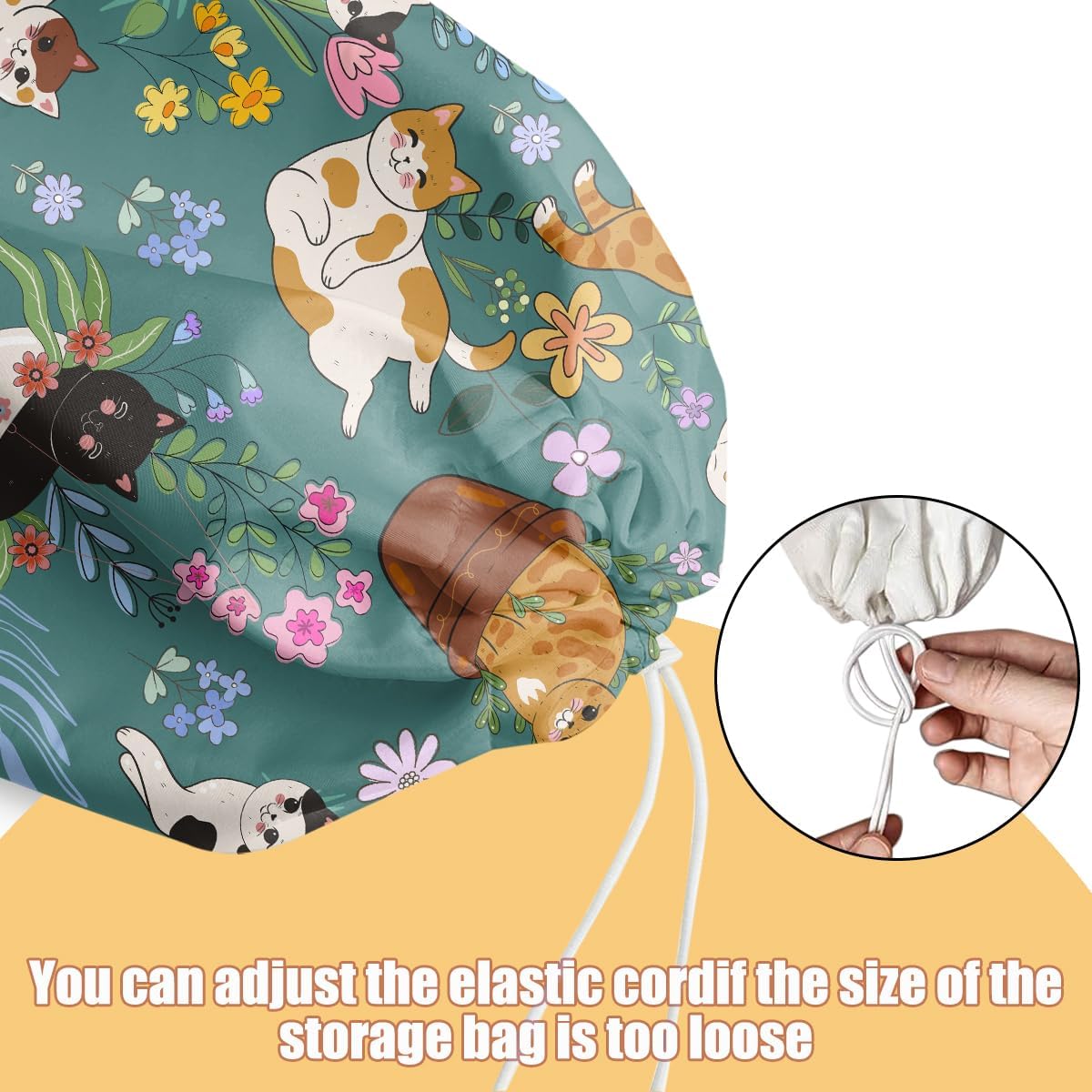 Garden Cat Plastic Bag Holder, Wall Mount Grocery Bag Holder, Plastic Storage bag, Pull Rope Free Adjustment, Plastic Bag Holders for Grocery Bags, Plastic Bag Dispenser for Home Kitchen