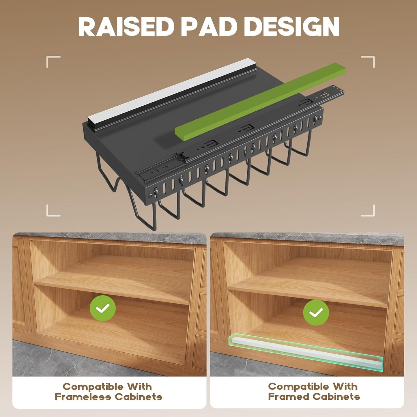 Pull Out Pots and Pans Organizer Under Cabinet, Sliding Lid Holder and Pan Rack in Kitchen, Slide Out inside Cabinet Storage for Pot Lid, Bakeware, Dishes, 8 Adjustable Dividers, 1 Pack Black