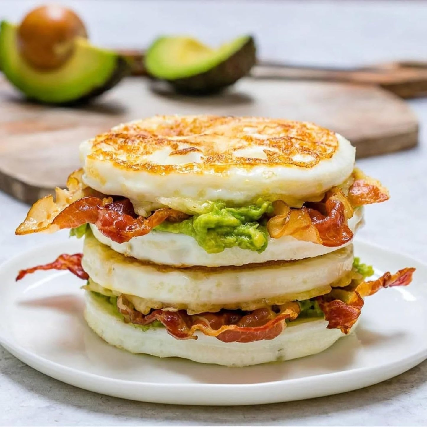 Ocmoiy 4 Inch Silicone Egg Mold for Breakfast Sandwiches, 2 Pack Non-Stick Silicone Jumbo Muffin Top/Hamburger Bun Pan Eggs Bites Molds for Oven Baking Egg Patty, Pancake, Frittata