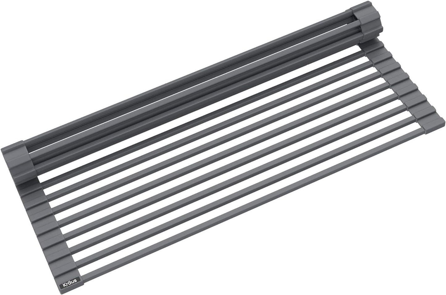 Kraus Multipurpose Workstation Sink Roll-Up Dish Drying Rack, Colander and Trivet in Dark Grey, KRM-11DG