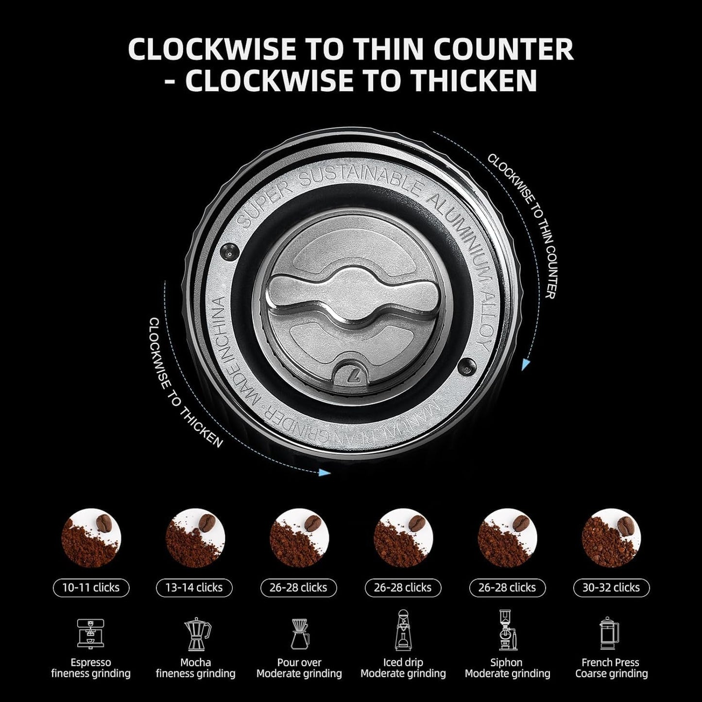 Z3 /Z3pro Coffee Bean Grinder, Hand Grinder with 6-Core CNC Stainless Steel Conical Burr,Double Bearing Positioning for Espresso,Pour Over,FrenchPress,Moka,Americano (Blue, Z3PRO)