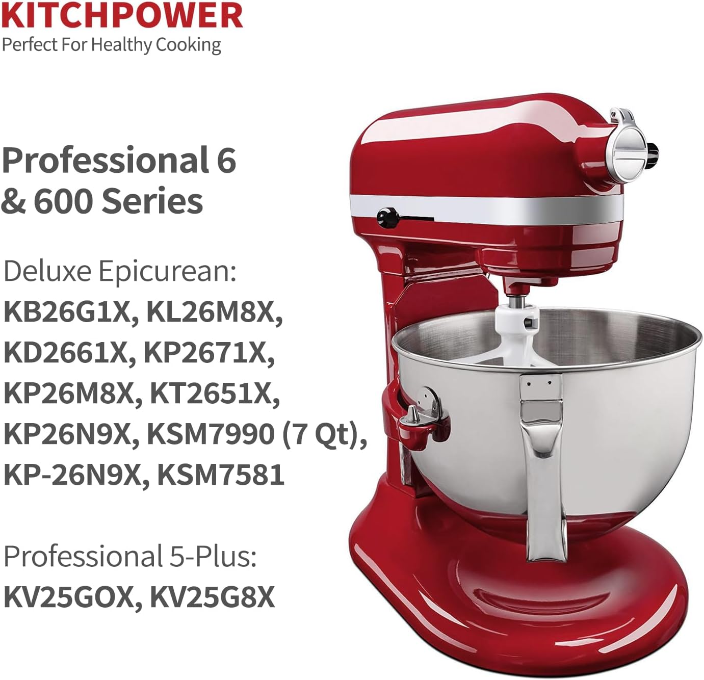 6 Quart Flex Edge Beater for Bowl-Lift Stand Mixers, Paddle Attachment Mixer Accessory