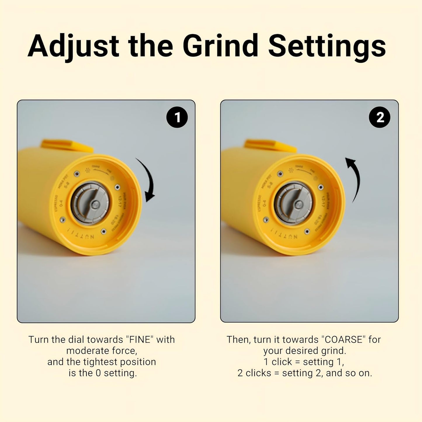 Nuttii Burr Coffee Grinder – Electric, Portable, Small, Quiet Adjustable Mini Conical Burr Coffee Bean Mill, 20 Grind Settings for Espresso, Pour-Over, French Press Moka A TIMEMORE Brand (Olive Green)