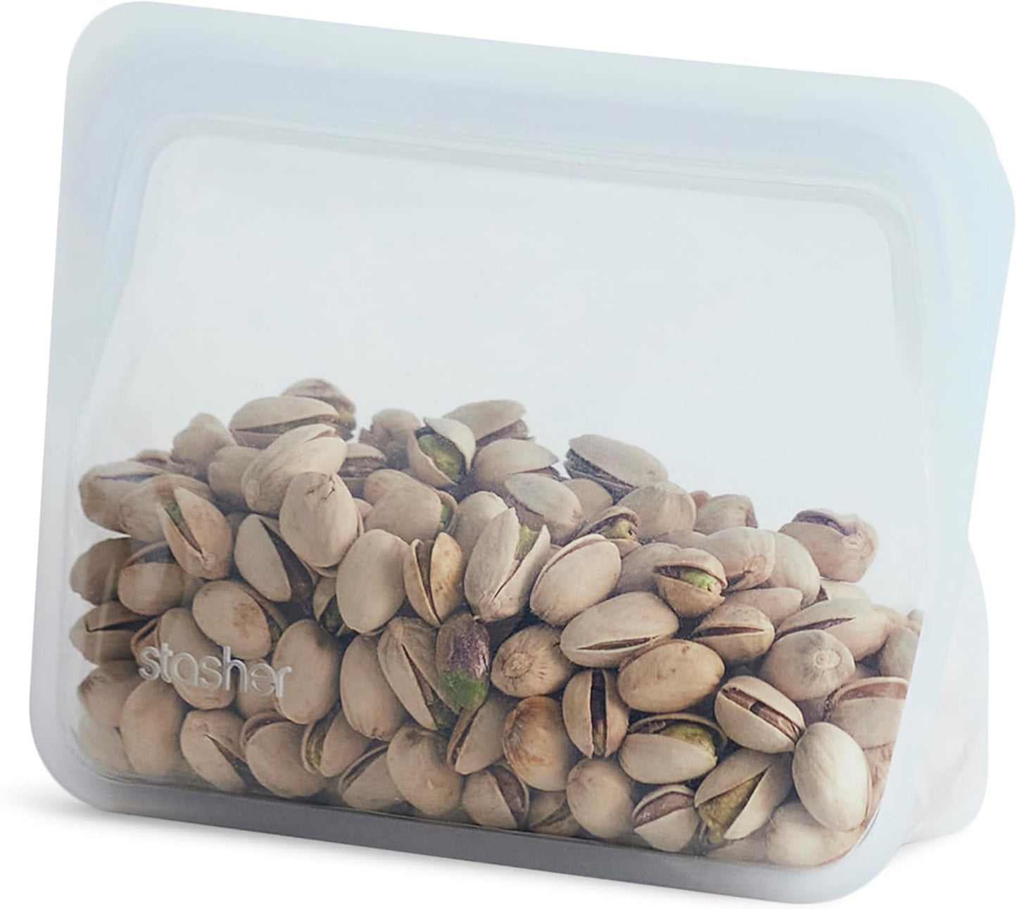 Stasher Premium Silicone Reusable Food Storage Stand-Up Mini Bag, Clear, Microwave, Sous Vide, Dishwasher, Oven and Freezer Safe, BPA Free, Leak-free, Eco-friendly, 28 Oz