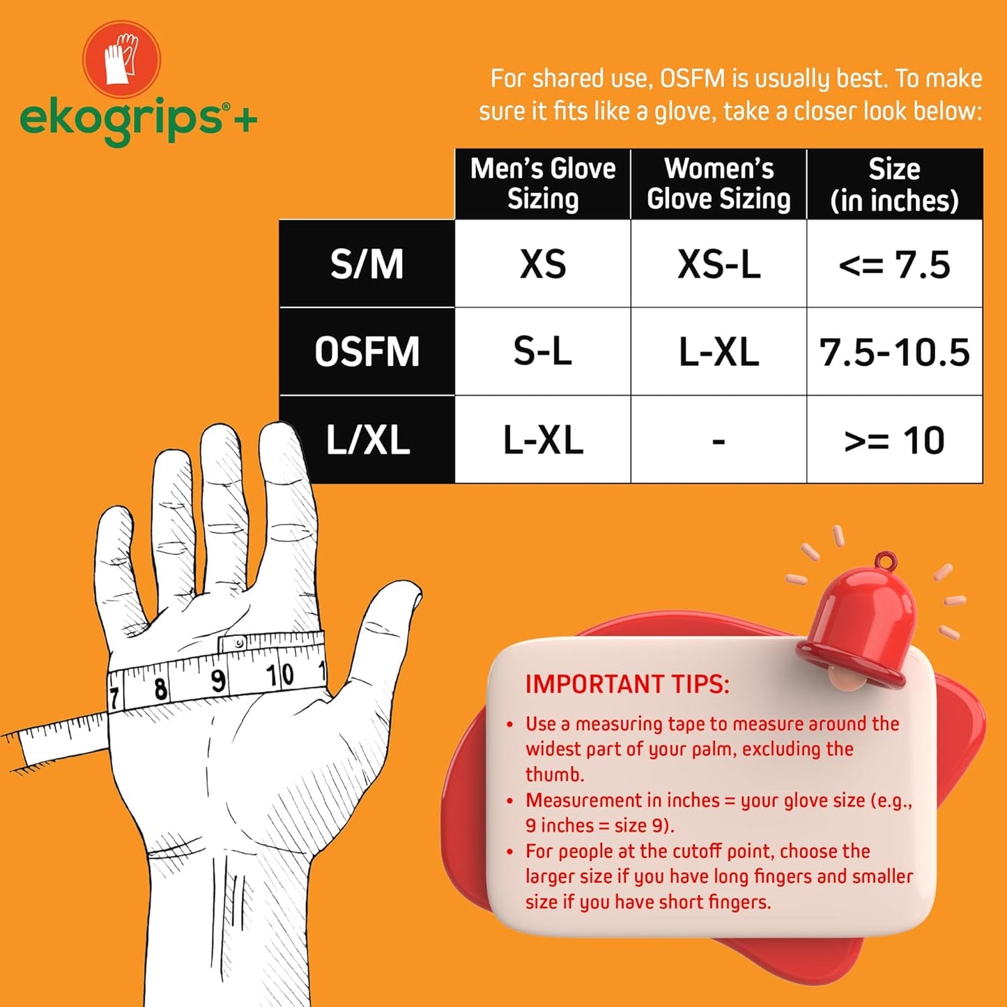 Ekogrips+ Premium Silicone Oven Mitts - Comfy, Waterproof, Heat Resistant BBQ Gloves for Grilling, Long Cuff for Added Protection, 5 Finger Dexterity, 3 Sizes, 4 Colors, S/M, Orange