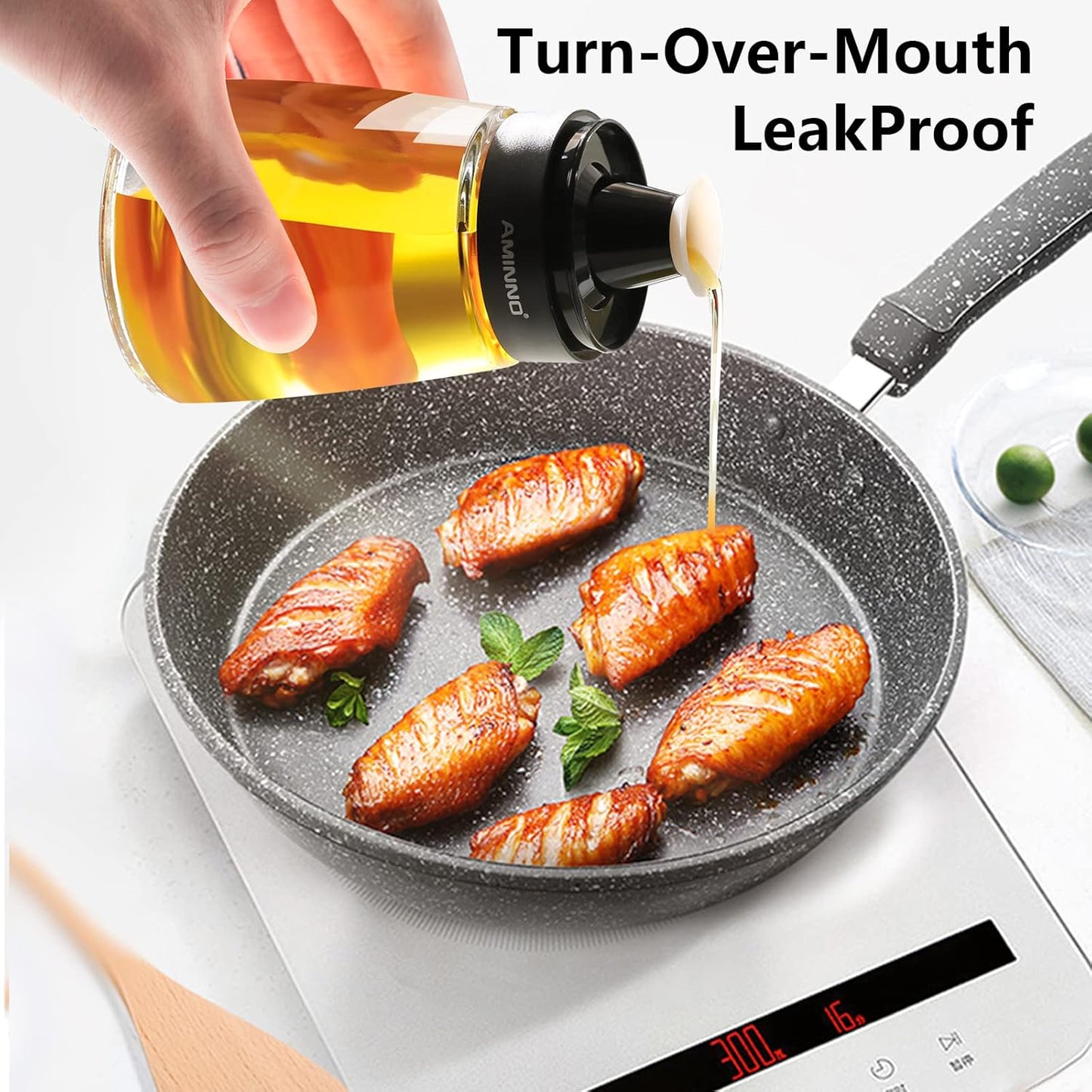 5.5oz Oil and Vinegar Cruets 2 Pack, Glass Oil Dispenser Bottles for Cooking, Leakproof and Drip Free Spouts