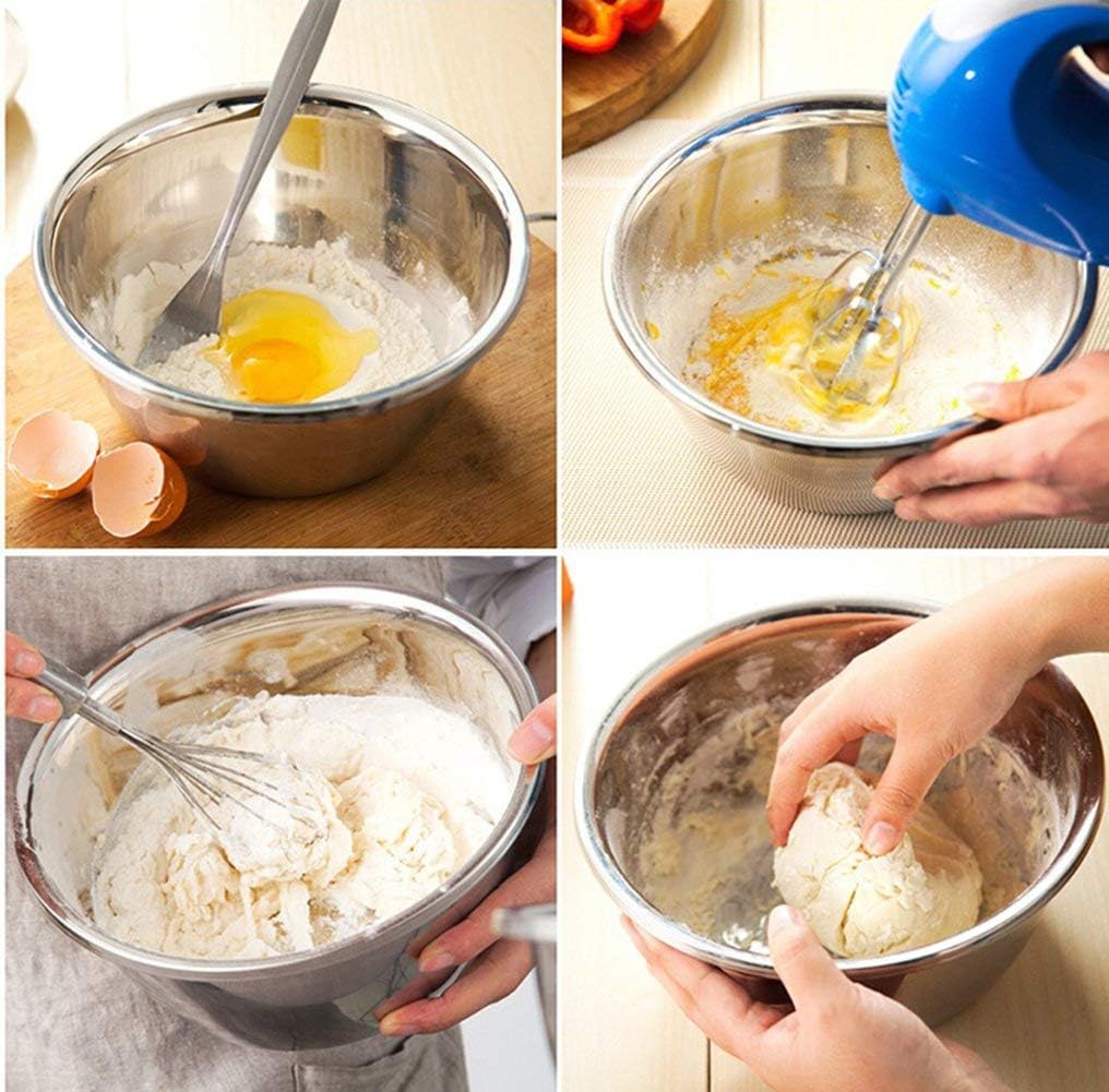 meleg otthon Stainless Steel Bowl,8.5QT Salad Bowl,Metal Bowls,Stainless Steel Basin,Heavy Duty Deeper Edge Mirror Finish Dishwasher Safe Bowl (XXL)…