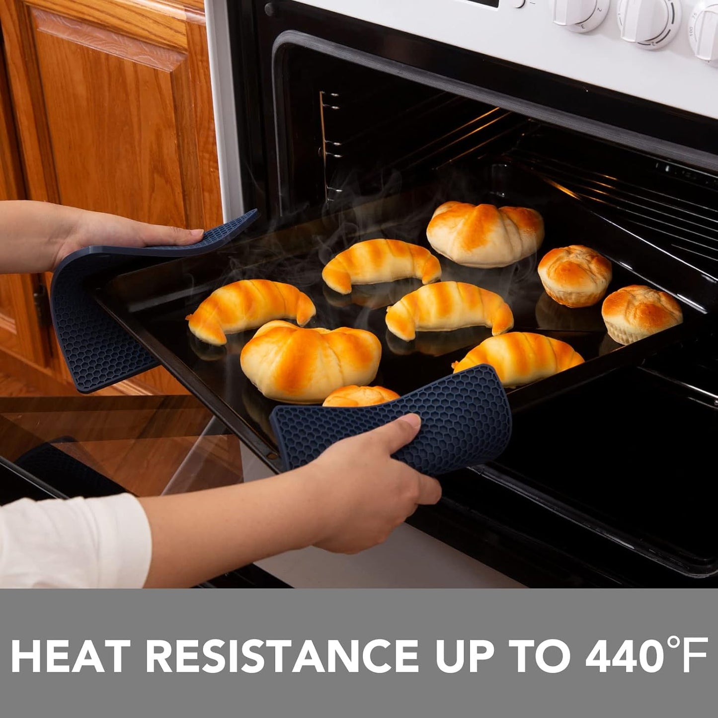 Joyhalo Trivets for Hot Dishes - Hot Pads for Kitchen, Silicone Pot Holders for Hot Pots and Pans, Silicone Mats for Kitchen Countertops, Table, Flexible Easy to Wash and Dry, Navy