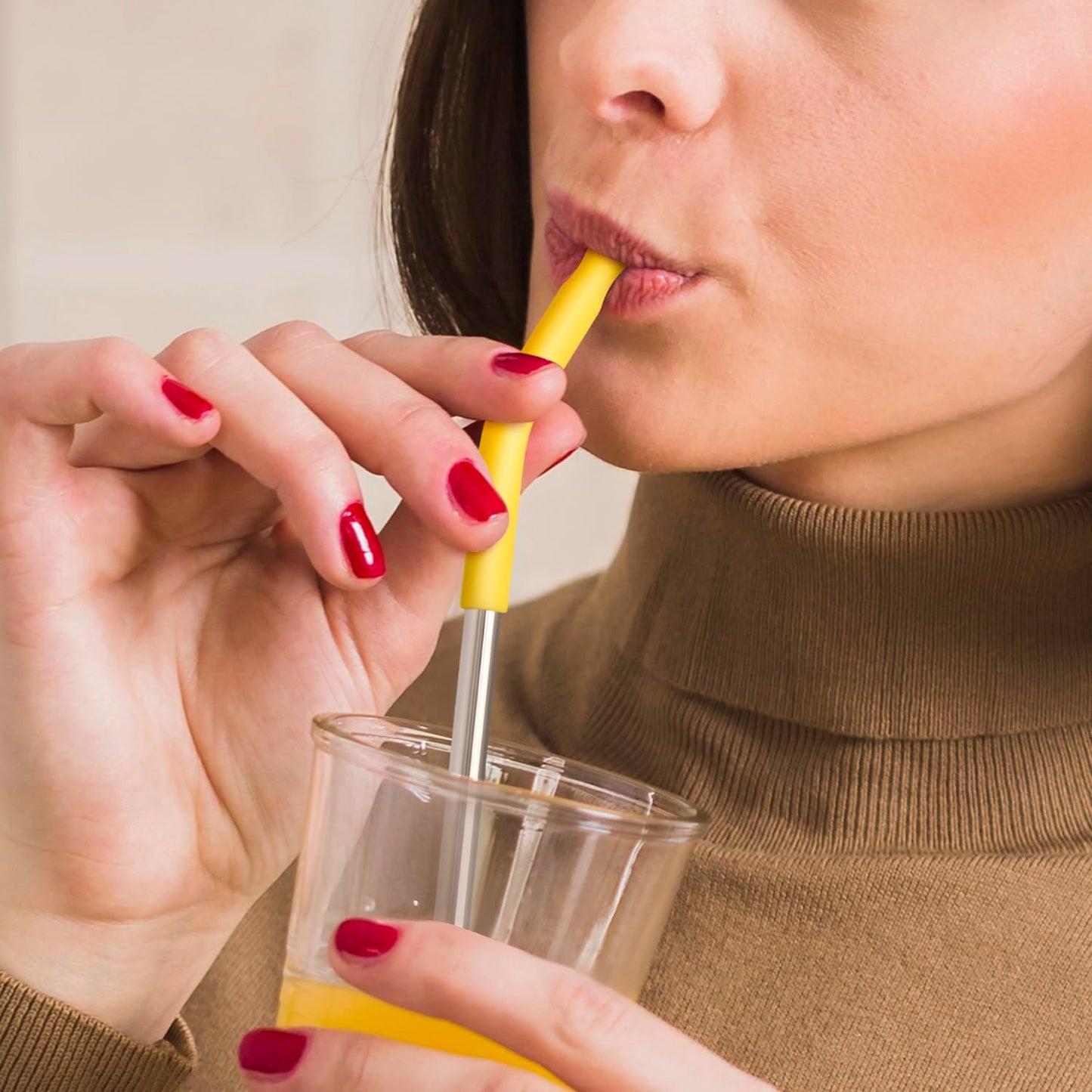 6 Pcs Metal Reusable Straws for 40 oz Tumbler, Stainless Steel Long Drinking Straw with Colourful Silicone Tips,Straw for Glass Cups, Cleaning Brushes Included, BPA FREE