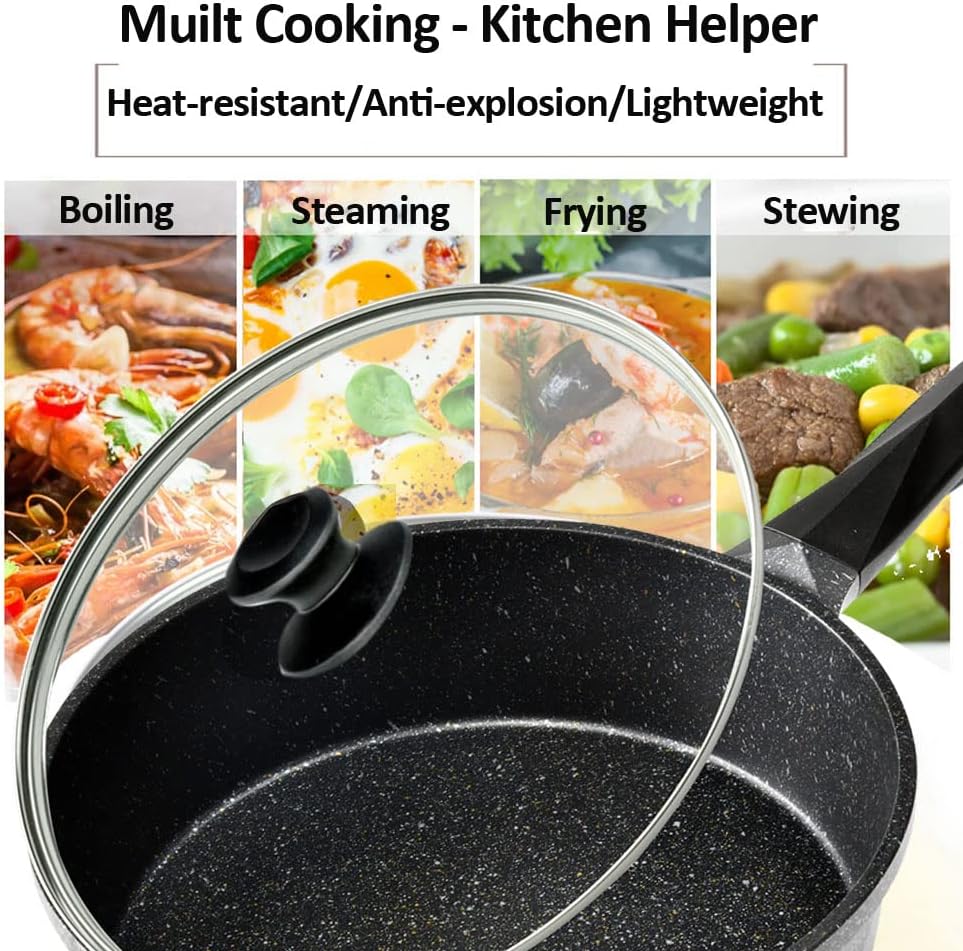 12" Glass Lid for Frying Pan, Tempered Replacement Cover Compatible with All 12 inches Cookware for Skillets, Round Cast Iron, Cast Aluminium, Stainless Steel Pans &Pots