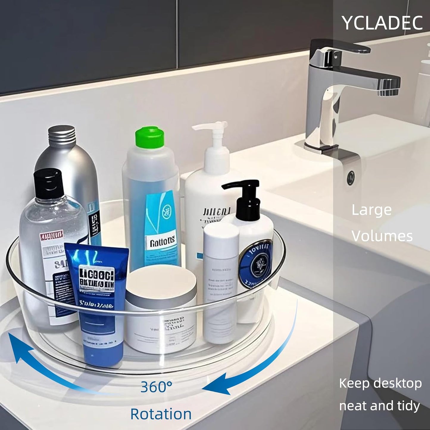 3 Pack Lazy Susan 11.5" Inch Turntable Organizer for Cabinet Pantry Organizers and Storage Organization Spinning Spice Rack Bins Rotating Condiment for Countertop Kitchen Sink