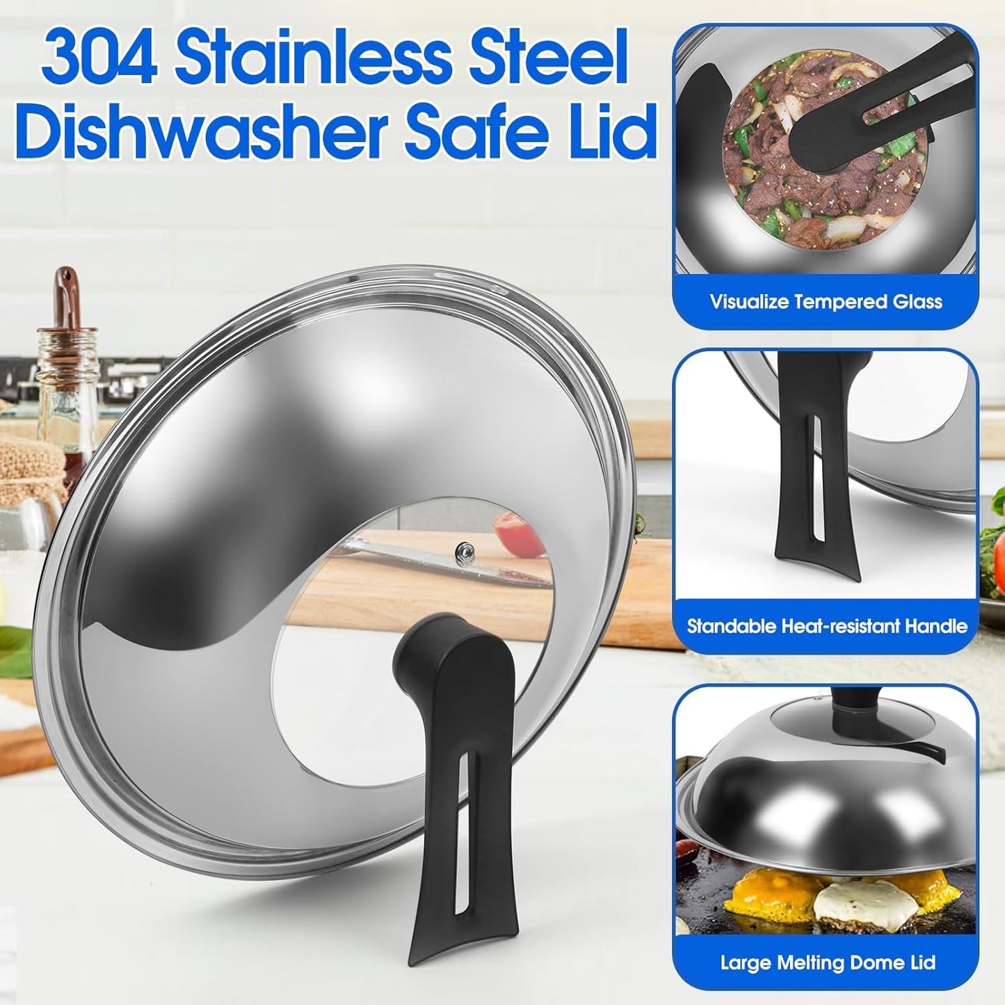 12.5 Inch Carbon Steel Wok For Electric, Induction and Gas Stoves (Lid, Spatula and User Guide Video Included)