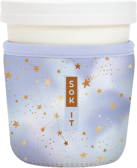 Sok It IceCreamSok Insulated Neoprene Cover (Cosmic Glitter, Tapered Ice Cream Pints)
