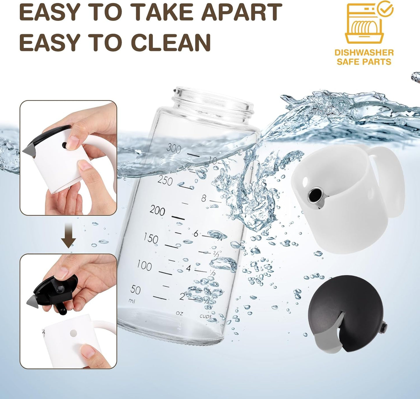 Vucchini Oil Dispenser Olive Oil Dispenser Bottle Set 10 oz for Kitchen Cooking - Auto Flip Condiment Container With Leakproof Vinegar Glass Cruet Non-Drip Spout