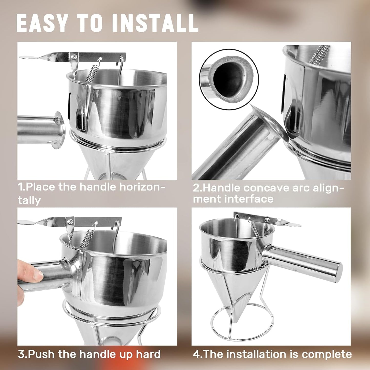 Pancake Batter Dispenser with Squeeze Handle 1200ml Stainless Steel Batter Dispenserfit for Pancakes, Waffles, Takoyaki, and Cupcakes