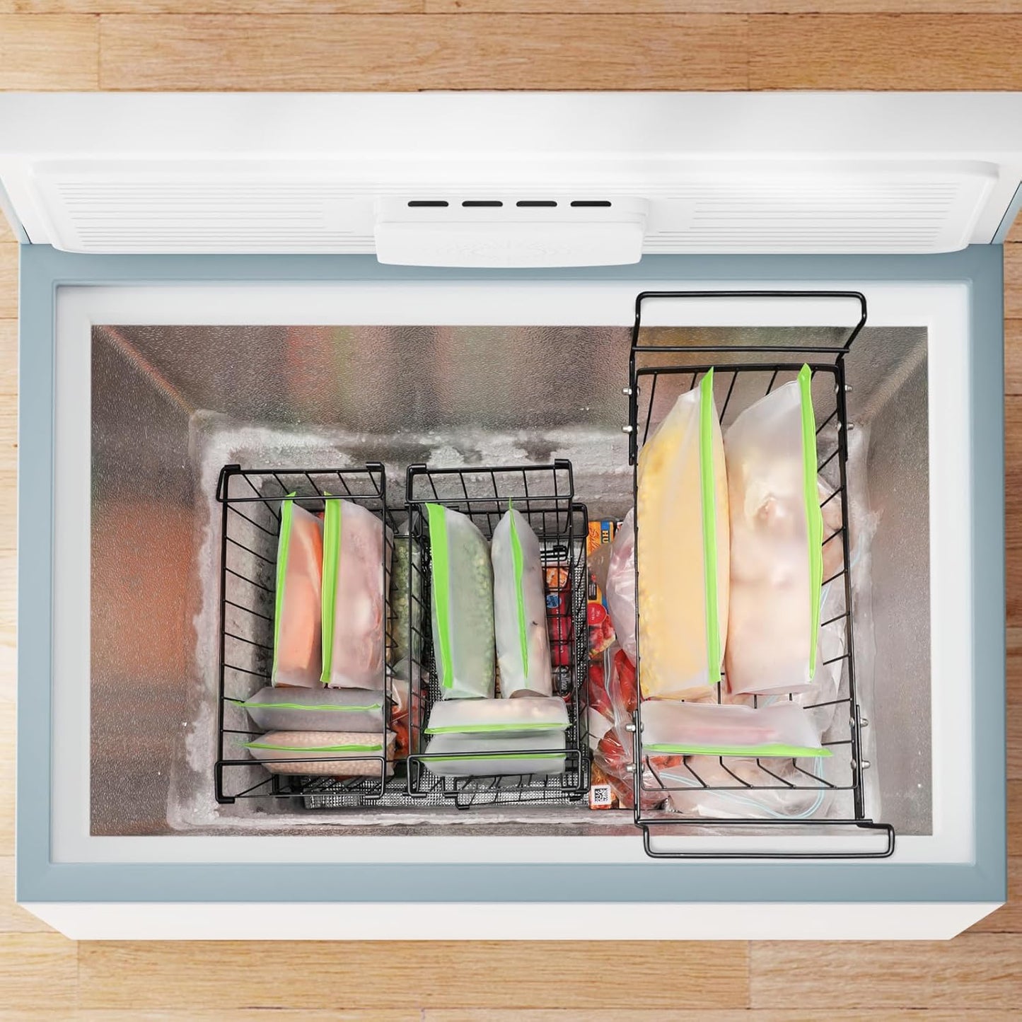 iSPECLE Reusable Sandwich Bags - 10 Pack Food Storage Bags BPA-Free with Stand-Up Bottom and Label, Easy to Get Frozen Meat, Vegetables, Fruit, Leakproof Freezer Bags Keep Food Fresh, Green