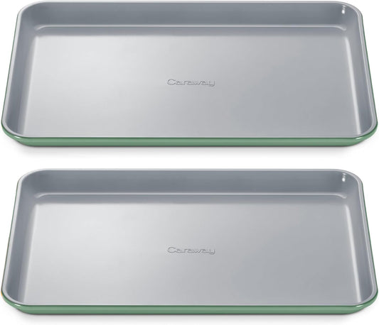 Caraway Non-Stick Ceramic Medium Baking Sheet - Naturally Slick Ceramic Coating - Non-Toxic, PTFE & PFOA Free - Perfect for Baking, Roasting, and More - Medium (15" x 10") - Sage