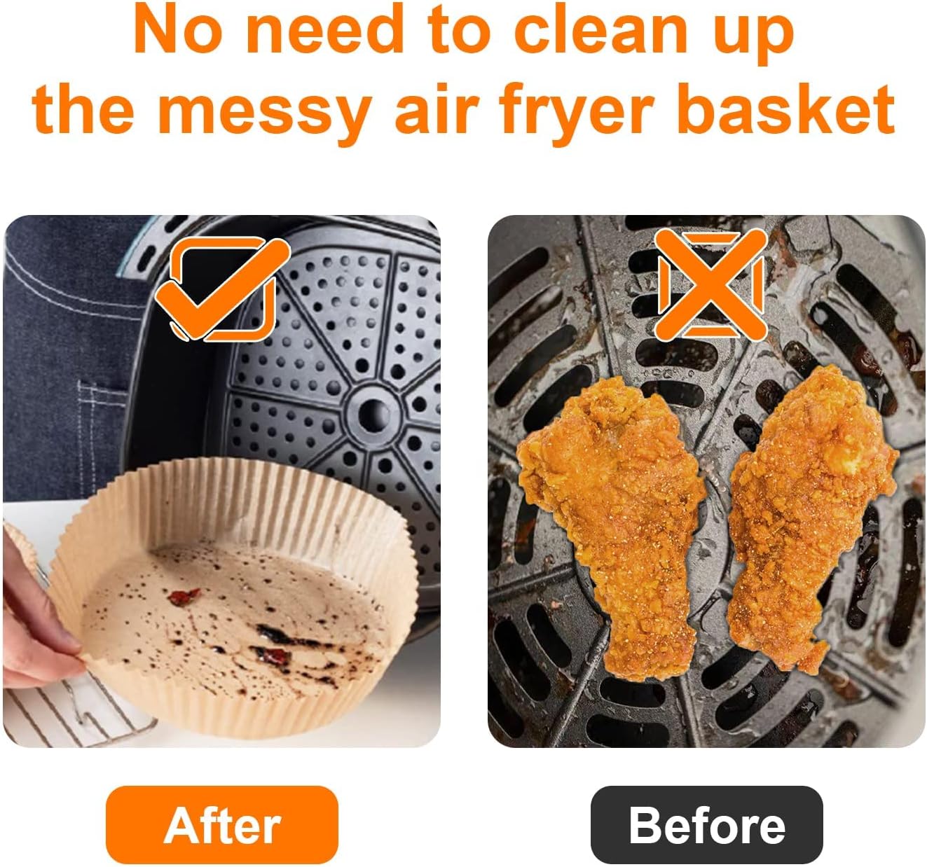 200 Pcs Air Fryer Liners - Disposable Parchment Paper Sheets for Ninja Air Fryer AF101 & AF150 XL
