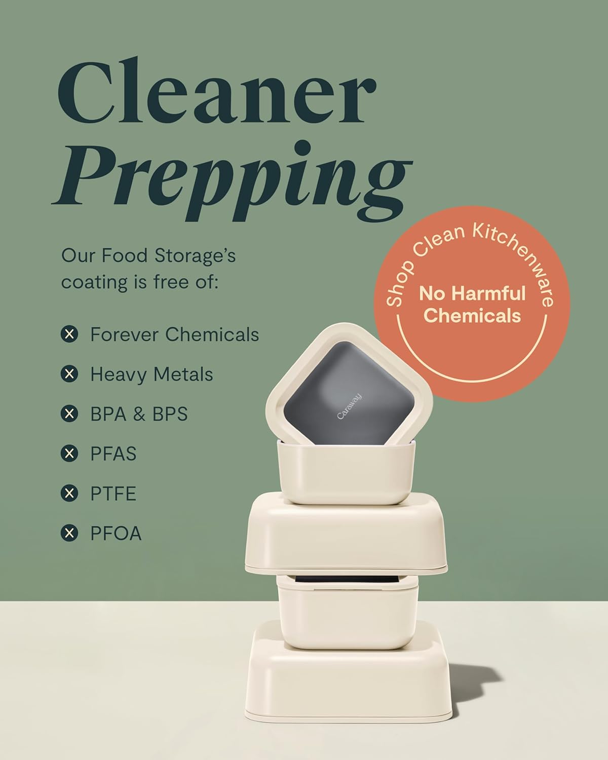 Caraway Glass Food Storage - 4.4 Cup Glass Container - Ceramic Coated Food Container - Non Toxic, Non Stick Lunch Box Container with Lids - Dishwasher, Oven, & Microwave Safe - Navy