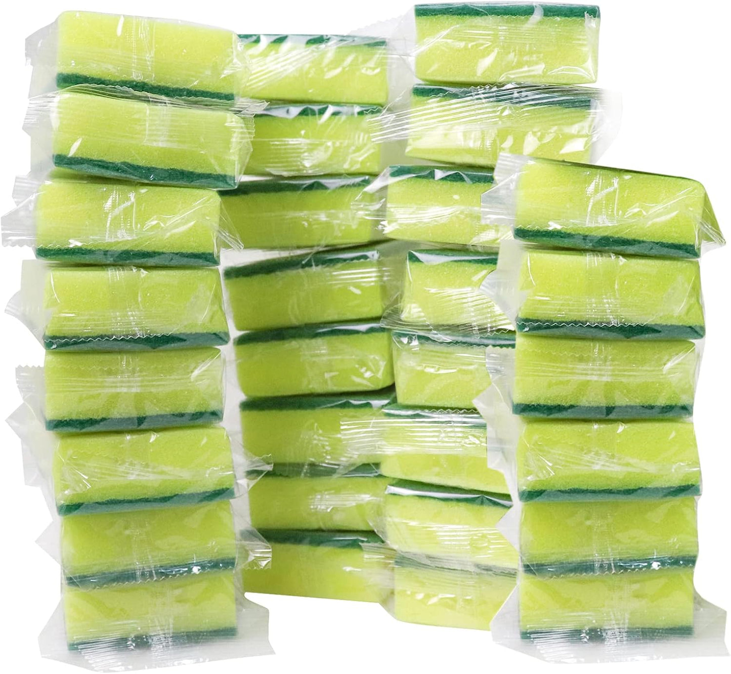 30 Pack Sponge Individually Wrapped, Non Scratch Scrouing Sponges for Household Cleaning, Dishes, Kitchen, Apartment, Car, Bike