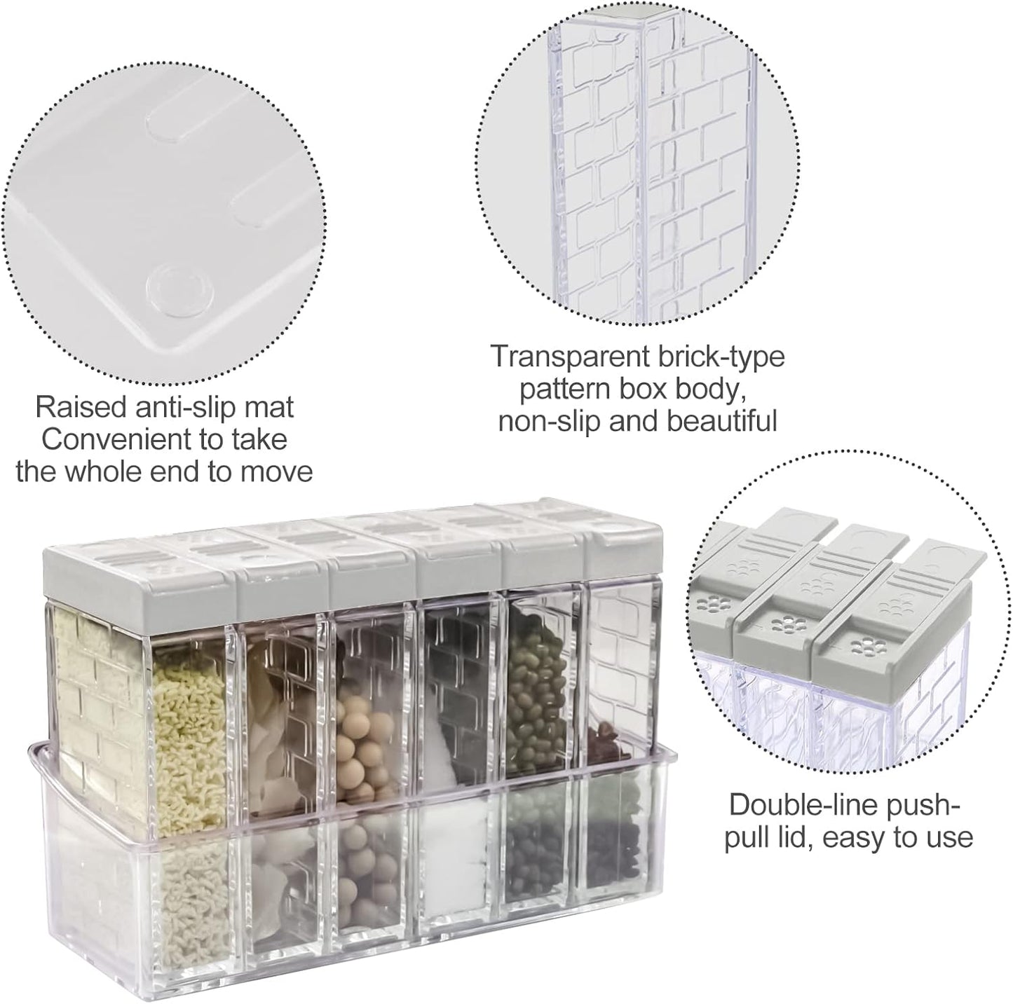 6 Pcs Spice Shaker Jars, Salt and Pepper Shakers, Plastic Spice Dispenser, Salt Shakers, Seasoning Shaker Box, Condiment Set, spice containers (White)