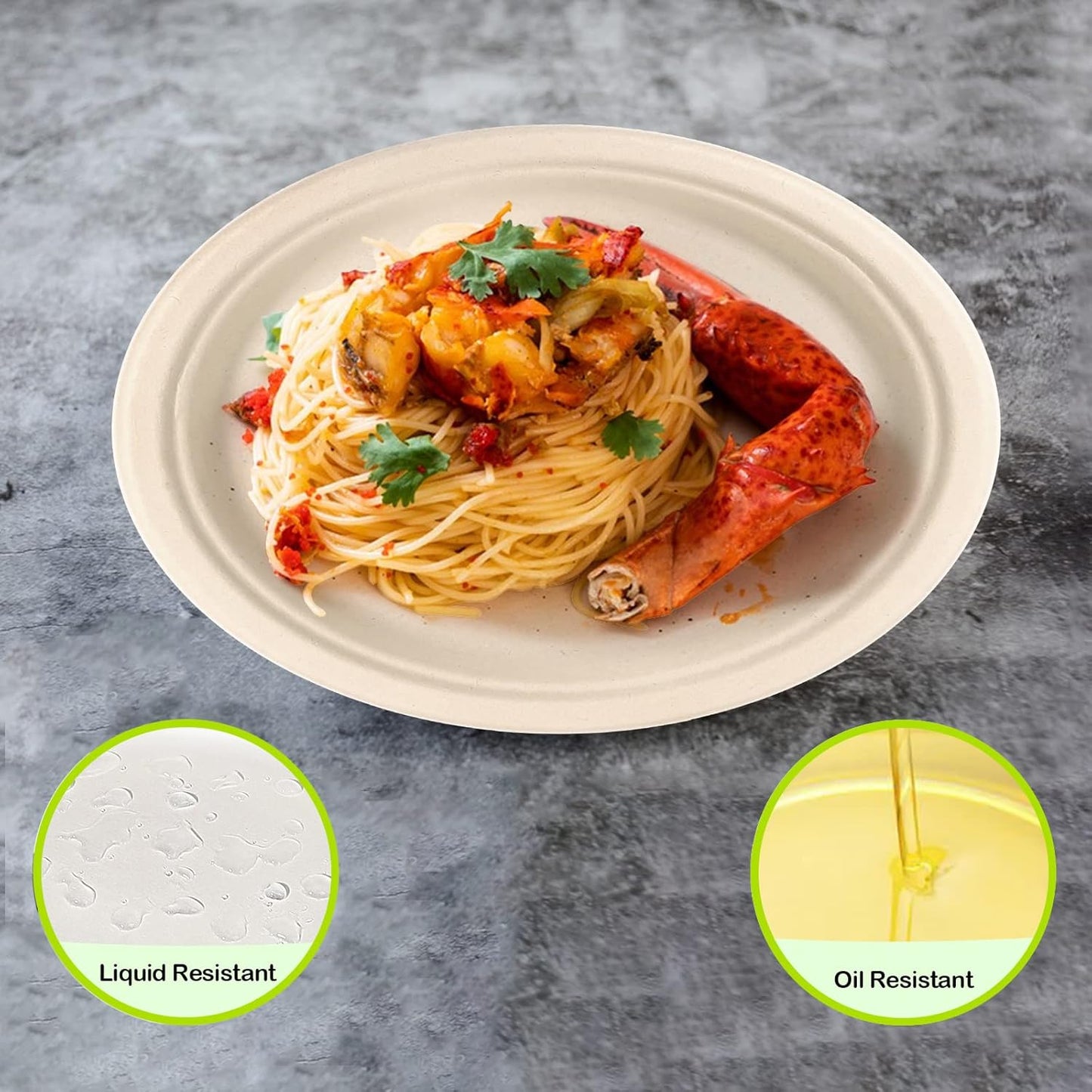 Paper Plates Bulk 500 Count, 100% Compostable Paper Plates 9 inch, Eco Friendly Recycled Paper Plates, Brown Paper Plates Heavy Duty for Party, Picnic, BBQ