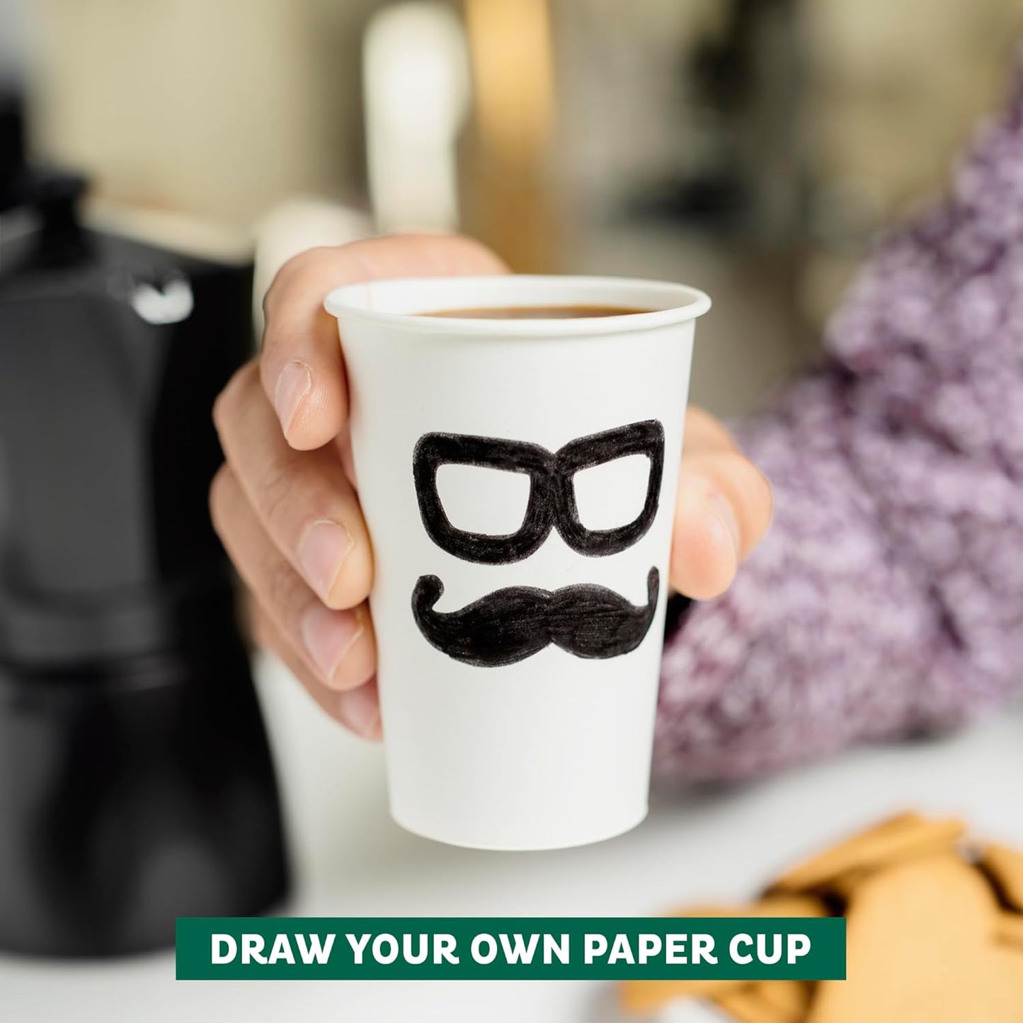 Freshware Coffee Cups 16 oz [100 Pack] Disposable Paper Cups for Hot or Iced Coffee Cup, Slushie Cup, Milkshakes, Smoothies, and Tea